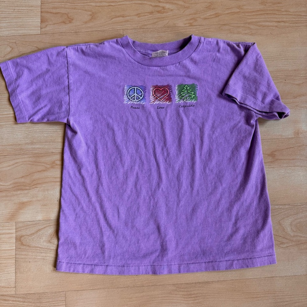 Vintage Y2K girl’s purple Colorado graphic tshirt, sz 14